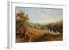 Wetheral - View of the River Eden Showing Wetheral Church and Viaduct, and Corby Ferry, c.1845-Samuel Bough-Framed Giclee Print