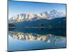 Wetterstein Mountains and Zugspitze Mountain Reflecting in Lake Eibsee, Bavaria, Germany-null-Mounted Photographic Print