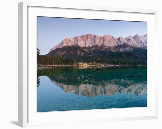 Wetterstein Mountains, Zugspitze Mountain Reflecting in Lake Eibsee, Bavaria-null-Framed Photographic Print