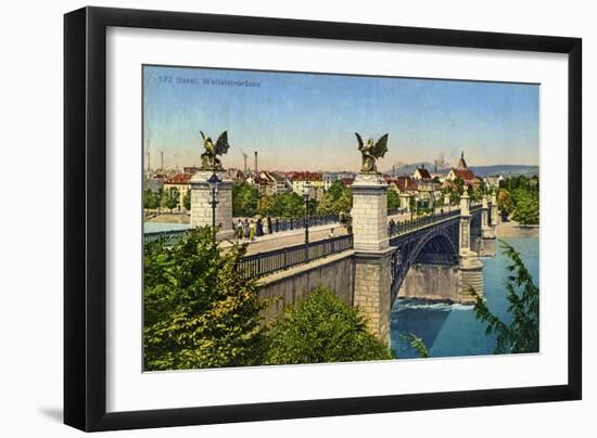 Wettstein Bridge, Basel, Switzerland, C1936-null-Framed Giclee Print