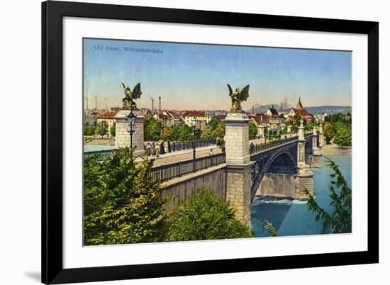 Wettstein Bridge, Basel, Switzerland, C1936-null-Framed Giclee Print