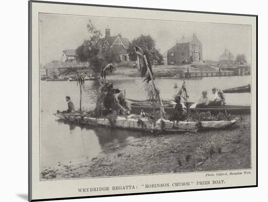 Weybridge Regatta, Robinson Crusoe Prize Boat-null-Mounted Giclee Print