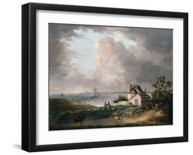 Weymouth Bay with a Distant View of the Harbour and Portland Bill, 1788-George Morland-Framed Giclee Print