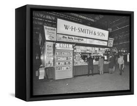 Wh Smiths Bookstall at Waterloo Station, Lambeth, London, 1960-null-Framed Stretched Canvas