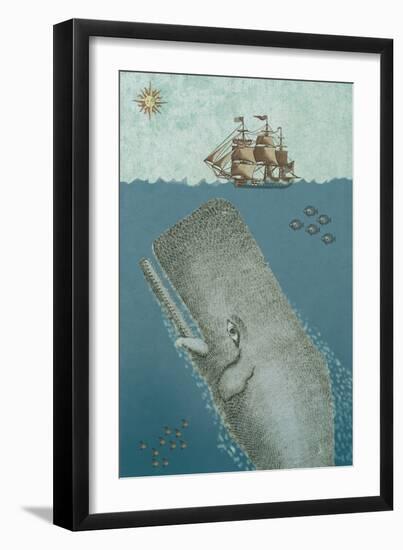Whale And Ship 2-Erin Clark-Framed Giclee Print