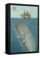 Whale And Ship 2-Erin Clark-Framed Stretched Canvas
