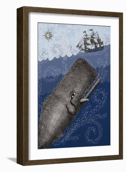 Whale and Ship 3F-Erin Clark-Framed Giclee Print