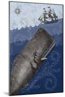 Whale and Ship 3F-Erin Clark-Mounted Giclee Print