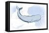 Whale - Blue - Coastal Icon-Lantern Press-Framed Stretched Canvas
