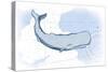 Whale - Blue - Coastal Icon-Lantern Press-Stretched Canvas