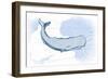 Whale - Blue - Coastal Icon-Lantern Press-Framed Art Print