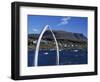 Whale Bone Arch on Village Harbour, Qeqertarsuaq (Godhavn), Disko Island, West Coast, Greenland-Tony Waltham-Framed Photographic Print