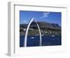 Whale Bone Arch on Village Harbour, Qeqertarsuaq (Godhavn), Disko Island, West Coast, Greenland-Tony Waltham-Framed Photographic Print