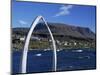 Whale Bone Arch on Village Harbour, Qeqertarsuaq (Godhavn), Disko Island, West Coast, Greenland-Tony Waltham-Mounted Photographic Print