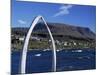 Whale Bone Arch on Village Harbour, Qeqertarsuaq (Godhavn), Disko Island, West Coast, Greenland-Tony Waltham-Mounted Photographic Print