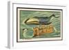 Whale-Bus-Jean Marc Cote-Framed Art Print