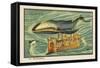 Whale-Bus-Jean Marc Cote-Framed Stretched Canvas