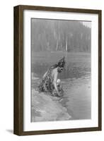 Whale Ceremonial, Clayoquot, C.1910 (B/W Photo)-Edward Sheriff Curtis-Framed Giclee Print