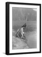 Whale Ceremonial, Clayoquot, C.1910 (B/W Photo)-Edward Sheriff Curtis-Framed Giclee Print