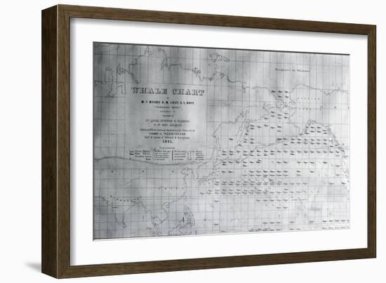 Whale Chart of the North Pacific, 1851-American School-Framed Giclee Print