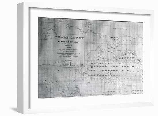 Whale Chart of the North Pacific, 1851-American School-Framed Giclee Print