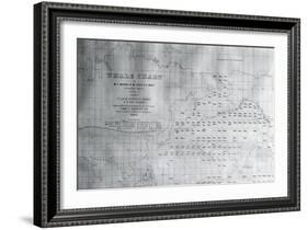 Whale Chart of the North Pacific, 1851-American School-Framed Giclee Print