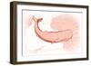 Whale - Coral - Coastal Icon-Lantern Press-Framed Art Print