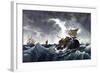 Whale Destroying Whaling Ship, C.1875-null-Framed Giclee Print