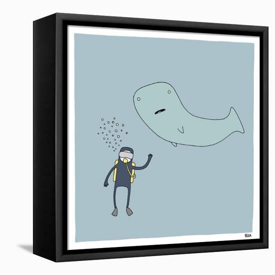 Whale Dive-Reza Farazmand-Framed Stretched Canvas