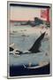 Whale Hunting at Goto in Hizen Province-Ando Hiroshige-Mounted Art Print