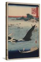 Whale Hunting at the Island of Goto in Hizen (Hizen Goto? Kujiraryo? No Zu)-Ando Hiroshige-Stretched Canvas
