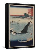 Whale Hunting at the Island of Goto in Hizen (Hizen Goto? Kujiraryo? No Zu)-Ando Hiroshige-Framed Stretched Canvas