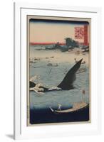 Whale Hunting at the Island of Goto in Hizen (Hizen Goto? Kujiraryo? No Zu)-Ando Hiroshige-Framed Art Print