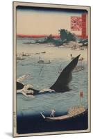 Whale Hunting at the Island of Goto in Hizen (Hizen Goto? Kujiraryo? No Zu)-Ando Hiroshige-Mounted Art Print