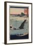 Whale Hunting at the Island of Goto in Hizen (Hizen Goto? Kujiraryo? No Zu)-Ando Hiroshige-Framed Art Print