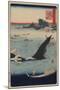 Whale Hunting at the Island of Goto in Hizen (Hizen Goto? Kujiraryo? No Zu)-Ando Hiroshige-Mounted Art Print