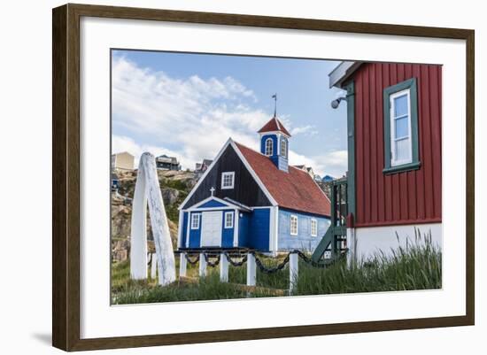 Whale Jawbone Archway to Church in Sisimiut, Greenland, Polar Regions-Michael Nolan-Framed Photographic Print