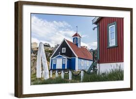 Whale Jawbone Archway to Church in Sisimiut, Greenland, Polar Regions-Michael Nolan-Framed Photographic Print
