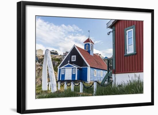 Whale Jawbone Archway to Church in Sisimiut, Greenland, Polar Regions-Michael Nolan-Framed Photographic Print