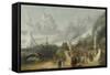 Whale-Oil Refinery Near the Village of Smerenburg-Cornelis de Man-Framed Stretched Canvas