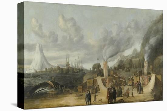 Whale-Oil Refinery Near the Village of Smerenburg-Cornelis de Man-Stretched Canvas