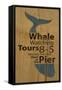 Whale Sign on Wood #1-J Hovenstine Studios-Framed Stretched Canvas