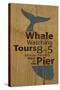 Whale Sign on Wood #1-J Hovenstine Studios-Stretched Canvas