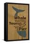 Whale Sign on Wood #1-J Hovenstine Studios-Framed Stretched Canvas