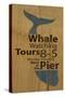 Whale Sign on Wood #1-J Hovenstine Studios-Stretched Canvas