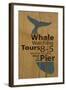 Whale Sign on Wood #1-J Hovenstine Studios-Framed Giclee Print