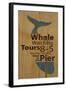 Whale Sign on Wood #1-J Hovenstine Studios-Framed Giclee Print