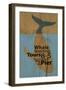 Whale Sign on Wood #2-J Hovenstine Studios-Framed Giclee Print