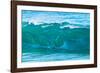 Whale Tail-Light and reflections make the shape of a whale's tail in the face of a wave-Mark A Johnson-Framed Photographic Print