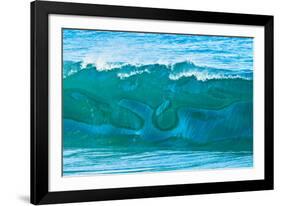 Whale Tail-Light and reflections make the shape of a whale's tail in the face of a wave-Mark A Johnson-Framed Photographic Print